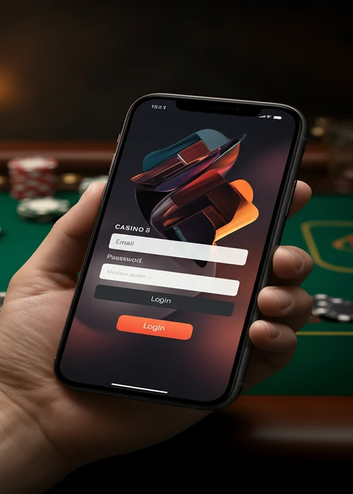 Ekran logowania do Volcano Casino z polami na e-mail i hasło, przedstawiający bezpieczny dostęp do konta gracza.